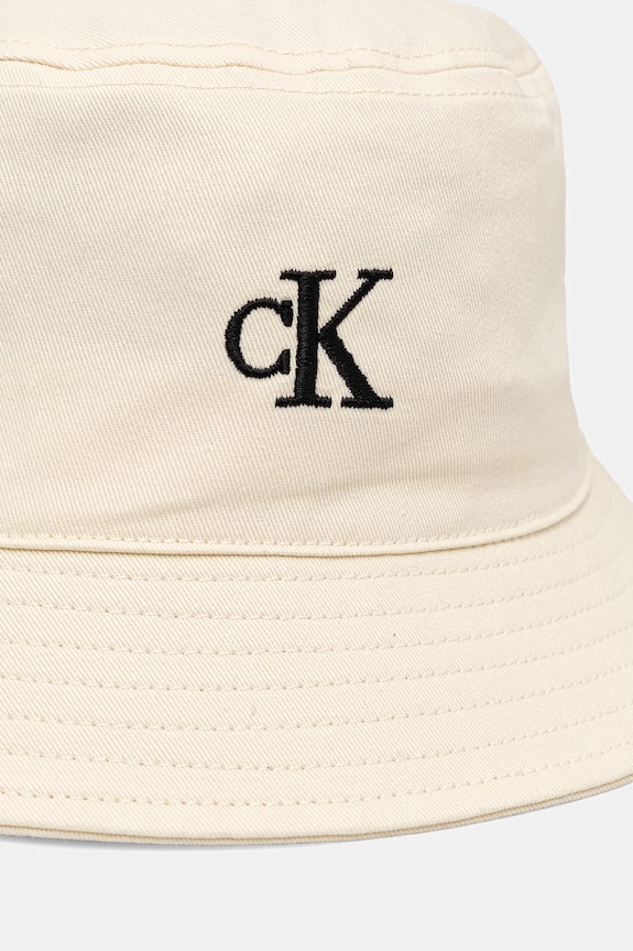 Calvin Klein klobúk bucket dámsky bavlnený LV04F5101G béžová SS26