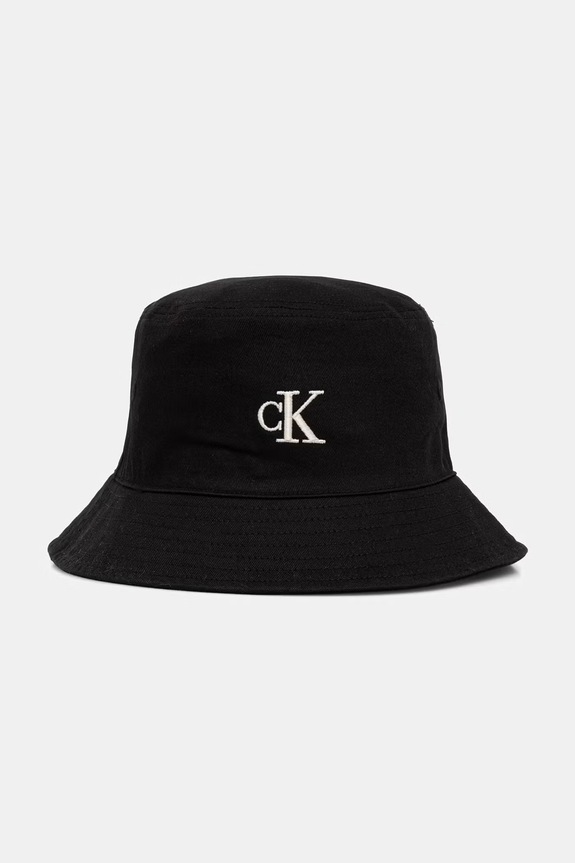 Calvin Klein Καπέλο bucket γυναικείο βαμβακερό μαύρο LV04F5101G