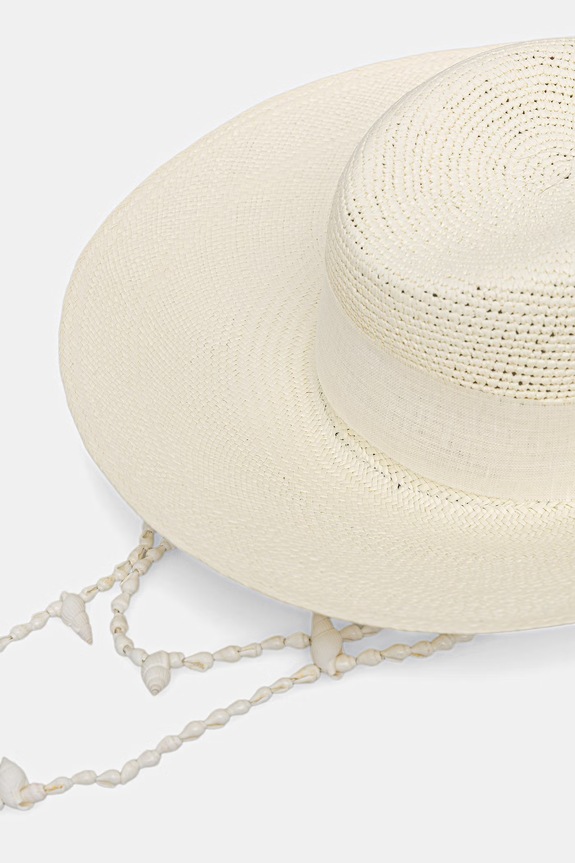 LE SH KA headwear pălărie împletită cu boruri largi, pentru femei SEASHEEL LONDON SEASHEELLONDON bej