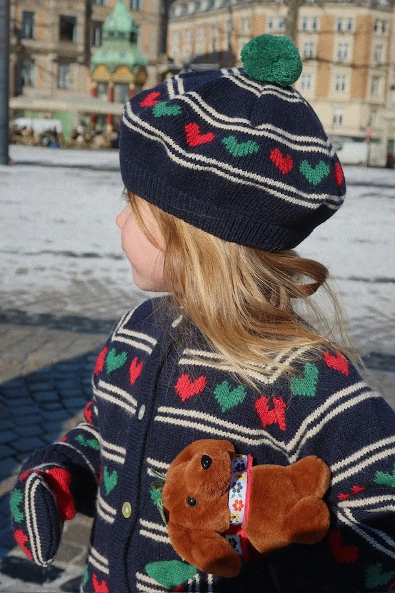 Konges Sløjd gyerek gyapjú svájcisapka BELOU KNIT BERET vékony sötétkék KS104224.PreSpring