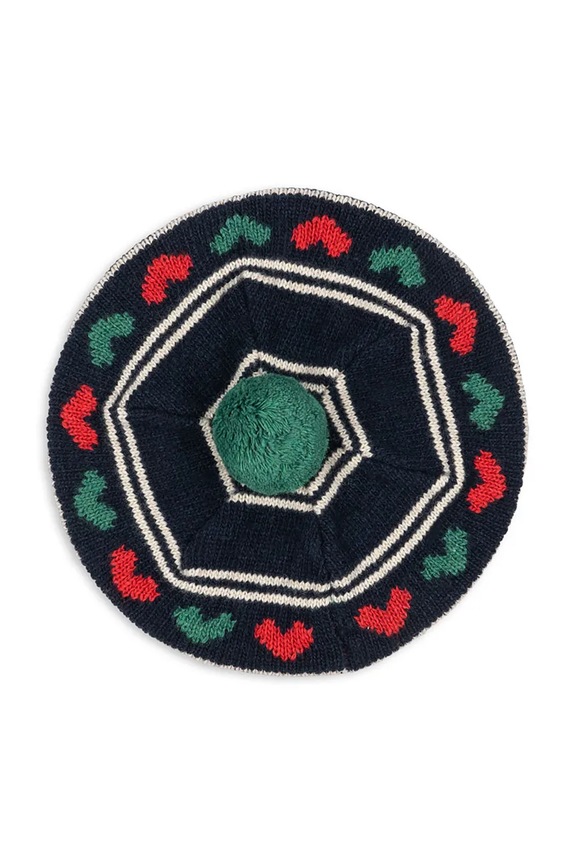 Konges Sløjd gyerek gyapjú svájcisapka BELOU KNIT BERET KS104224.PreSpring sötétkék SS26