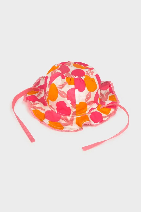 Дитячий двосторонній бавовняний капелюх Mayoral візерунок рожевий 10144.4K.Baby.PPY2