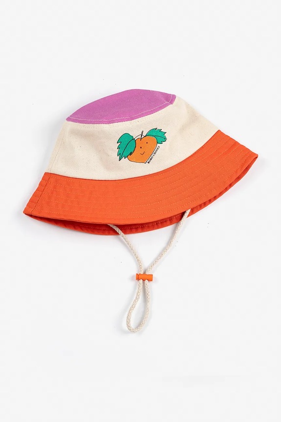 Bobo Choses kapelusz bawełniany dziecięcy Tangerine nadruk pomarańczowy 126AH008