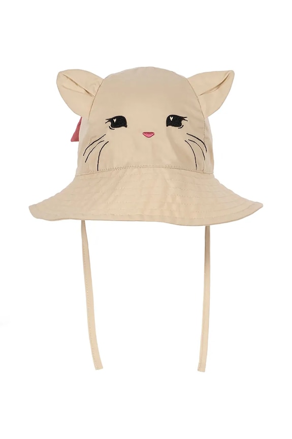 Dětský bavlněný klobouk Konges Sløjd VERBENA BOW KITTY SUN HAT KS105117.PPY2 béžová SS26