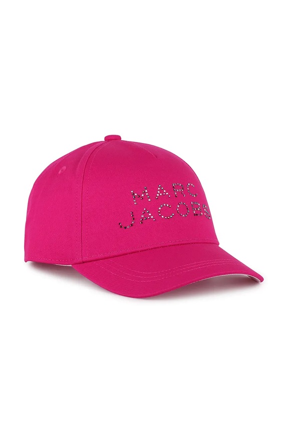 Pamučna kapa sa šiltom za bebe Marc Jacobs natpis roza W60838