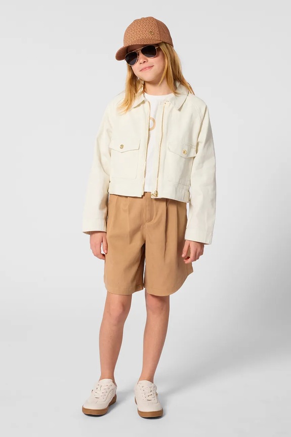 Pamučna kapa sa šiltom za bebe Michael Kors R30624.50.56 smeđa