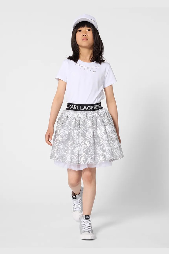 Karl Lagerfeld czapka z daszkiem bawełniana dziecięca Z31196.50.56 biały