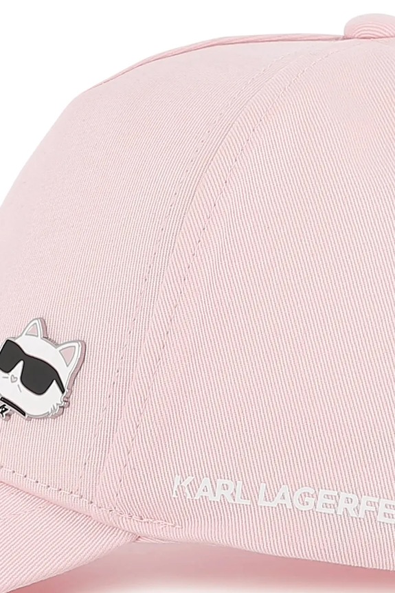 Pamučna kapa sa šiltom za bebe Karl Lagerfeld roza Z31196.50.56