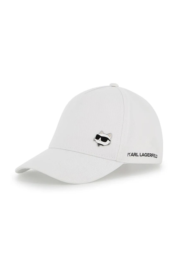 Karl Lagerfeld czapka z daszkiem bawełniana dziecięca nadruk biały Z31196.58