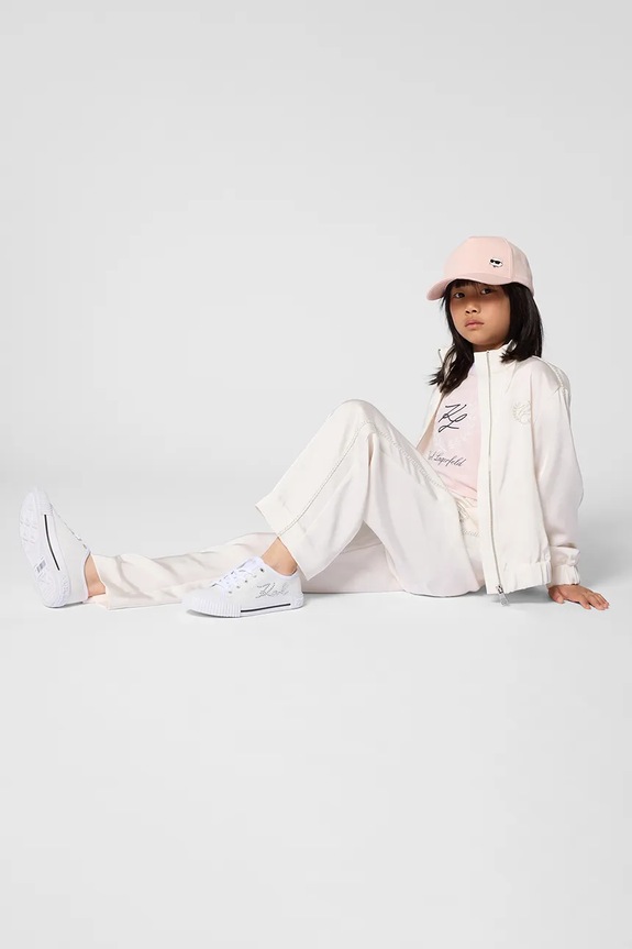 Pamučna kapa sa šiltom za bebe Karl Lagerfeld natpis roza Z31196.58