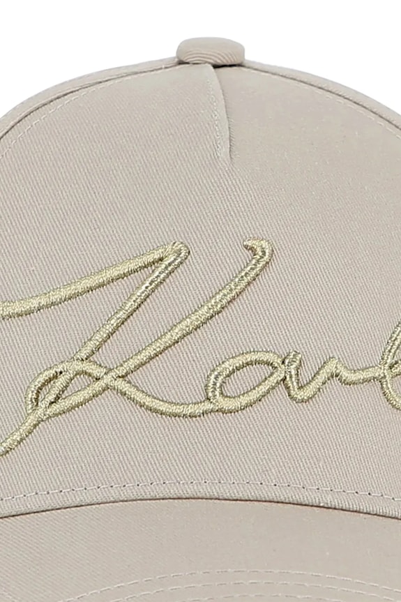 Karl Lagerfeld czapka z daszkiem bawełniana dziecięca beżowy Z31197.50.56