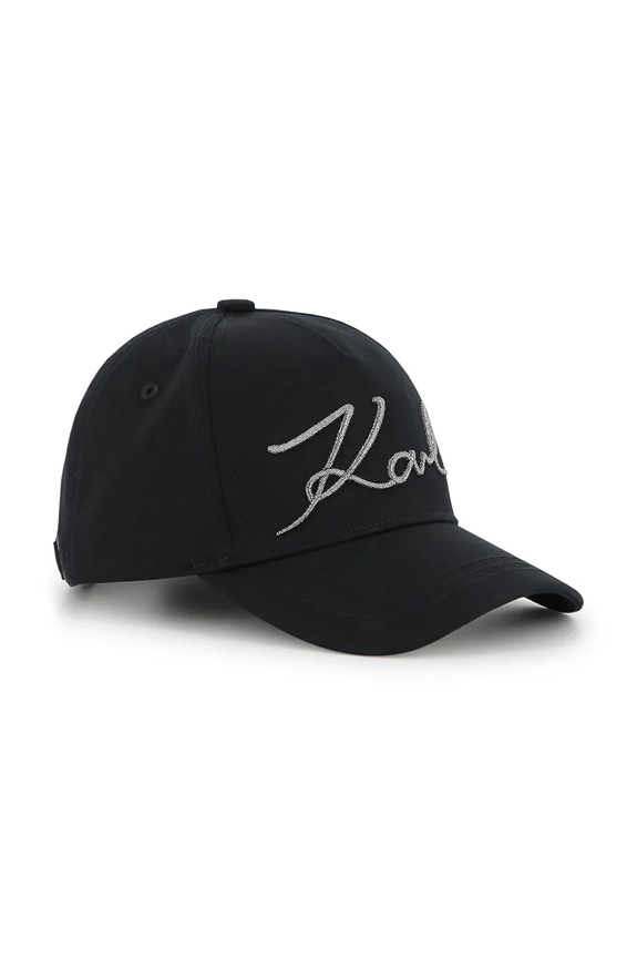 Karl Lagerfeld czapka z daszkiem bawełniana dziecięca aplikacja czarny Z31197.50.56
