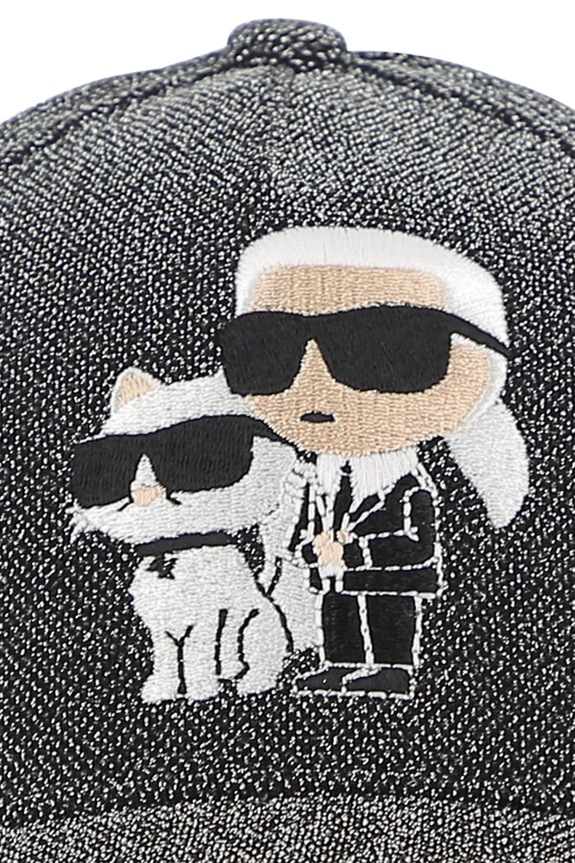 Dětská baseballová čepice Karl Lagerfeld stříbrná Z31198.50.56