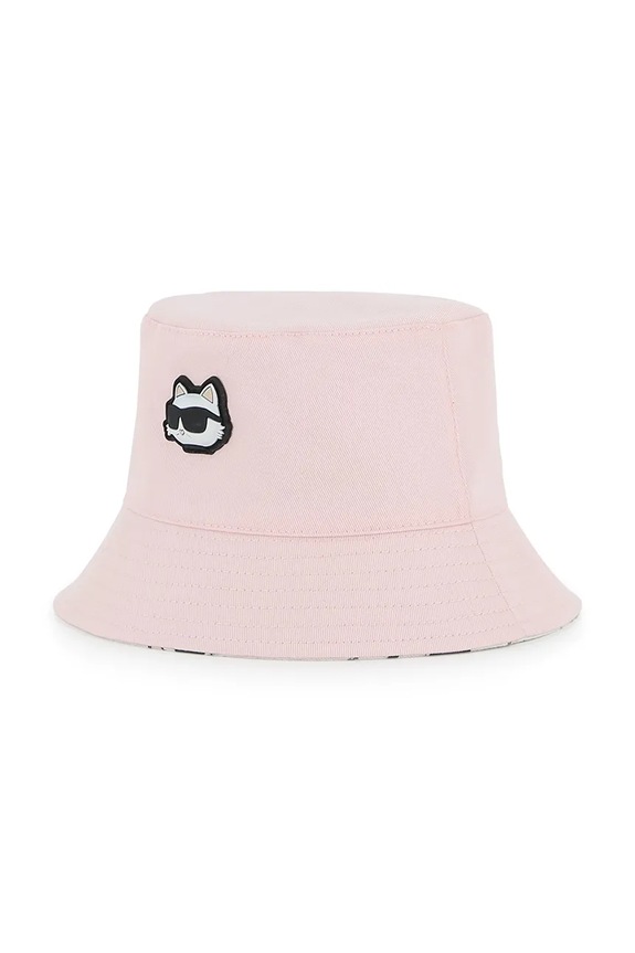 Dětský oboustranný klobouk Karl Lagerfeld Z31207 růžová SS26