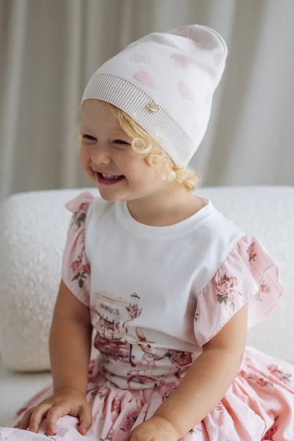 Dievča Jamiks čiapka beanie detská MILULI MILULI.Nak.glo.JWI027.G ružová