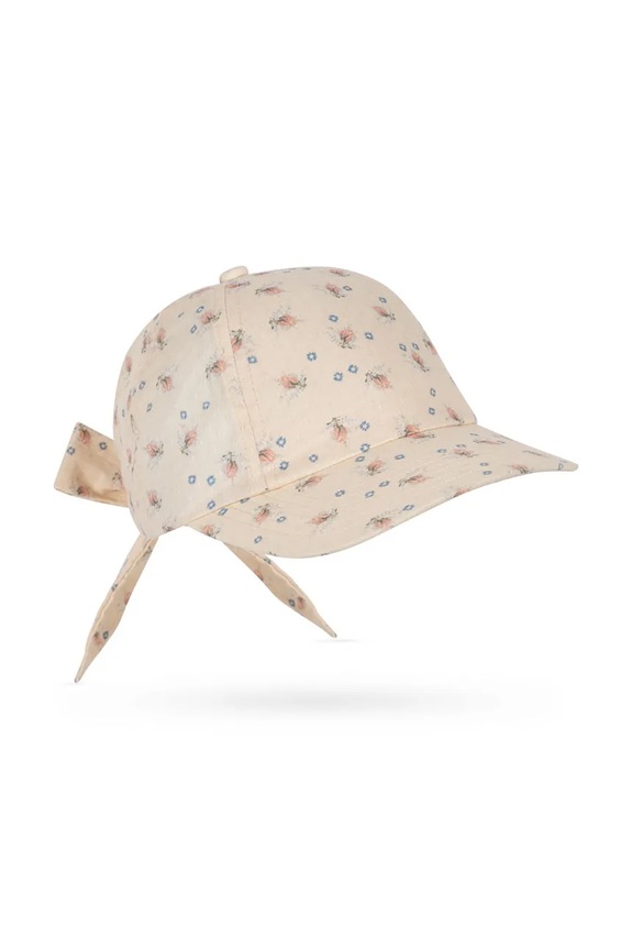Konges Sløjd čiapka so šiltom detská bavlnená EVIA BOW CAP GOTS béžová KS105364.PPY2