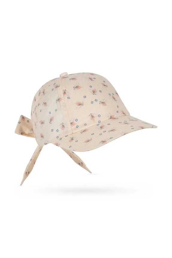Konges Sløjd čiapka so šiltom detská bavlnená EVIA BOW CAP GOTS béžová KS105364.PPY2