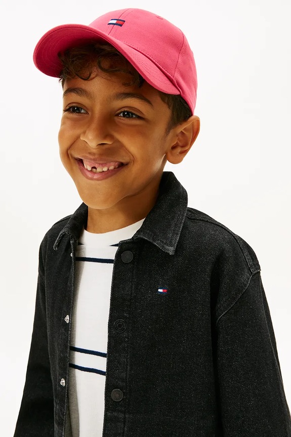 Tommy Hilfiger čiapka so šiltom detská bavlnená KA0KA00025.PPY2 ružová