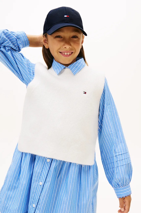 Tommy Hilfiger czapka z daszkiem dziecięca bawełniana KA0KA00025.PPY2 granatowy