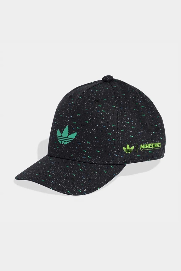 Detská bavlnená šiltovka adidas Originals MINECRAFT potlač čierna KE4811