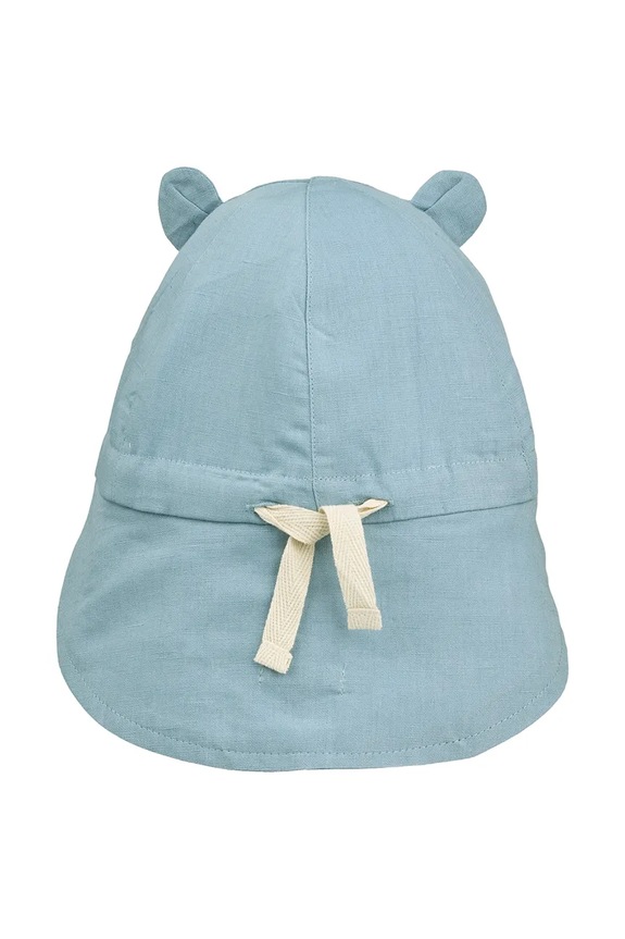 Liewood șapcă de baseball din bumbac pentru copii Gorm Linen Sun Hat With Ears LW17695.PPY2 albastru SS26