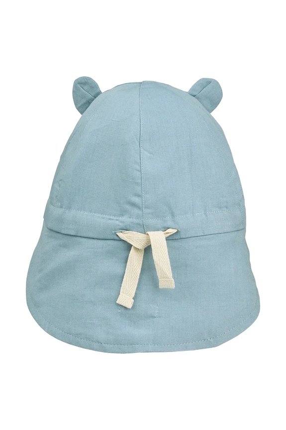 Liewood șapcă de baseball din bumbac pentru copii Gorm Linen Sun Hat With Ears LW17695.PPY2 albastru SS26