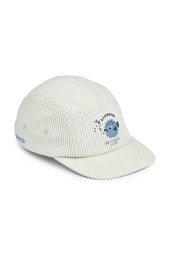 Pamučna kapa sa šiltom za bebe Liewood Rory Seersucker Cap Planet friendly plava LW20733.PPY2