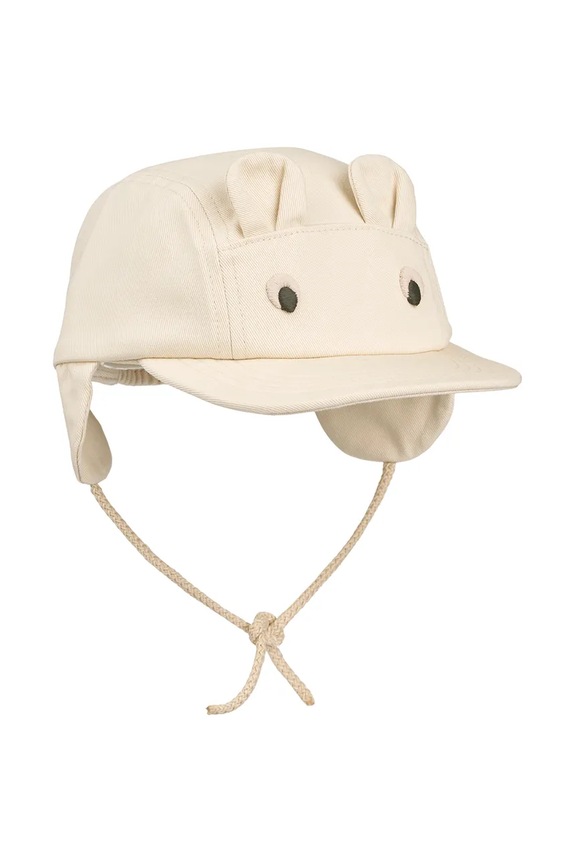 Liewood czapka z daszkiem bawełniana dziecięca Opal Baby Cap aplikacja beżowy LW20735.PPY2