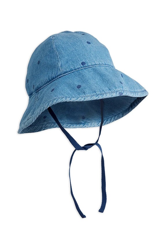 Mini Rodini pălărie denim pentru copii denim dots bumbac albastru 26265109