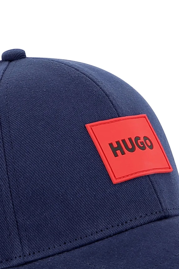HUGO czapka z daszkiem bawełniana dziecięca granatowy G01187.58