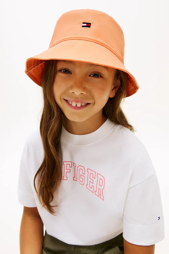 Tommy Hilfiger klobúk bucket detský bavlnený oranžová KA0KA00041.PPY2