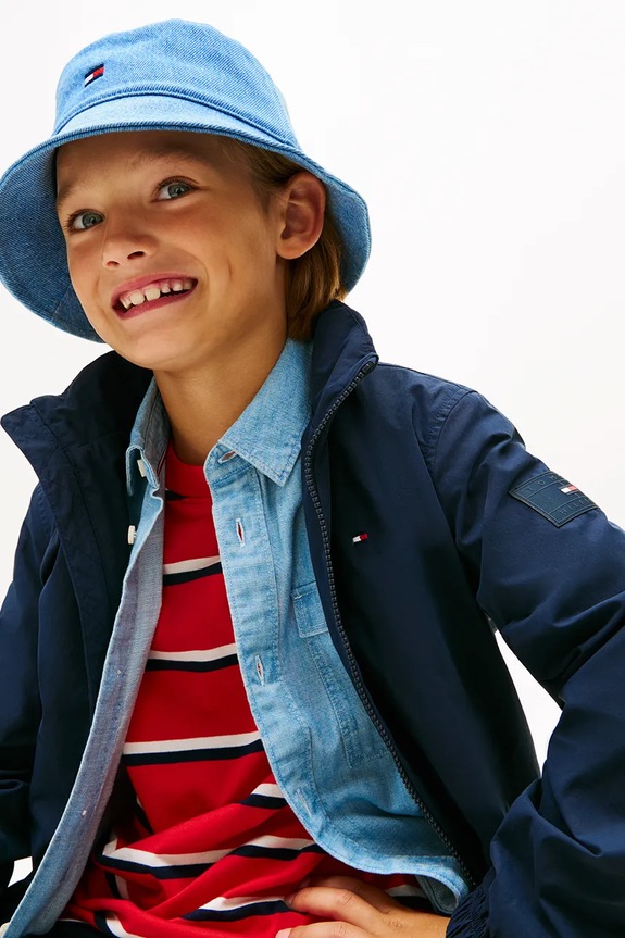 Tommy Hilfiger kapelusz dziecięcy jeansowy KA0KA00044.PPY2 niebieski