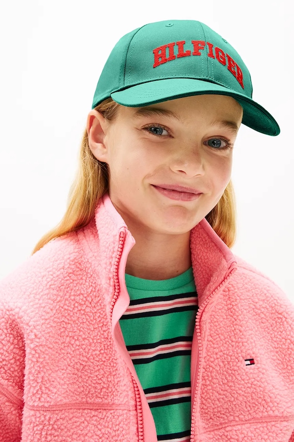 Tommy Hilfiger czapka z daszkiem dziecięca bawełniana zielony KA0KA00050.PPY2