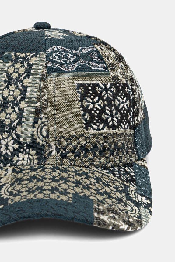Les Deux čiapka so šiltom pánska Patchwork 1001713 zelená SS26