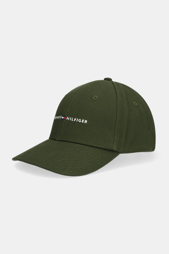 Bavlnená šiltovka Tommy Hilfiger bavlna zelená AM0AM14045