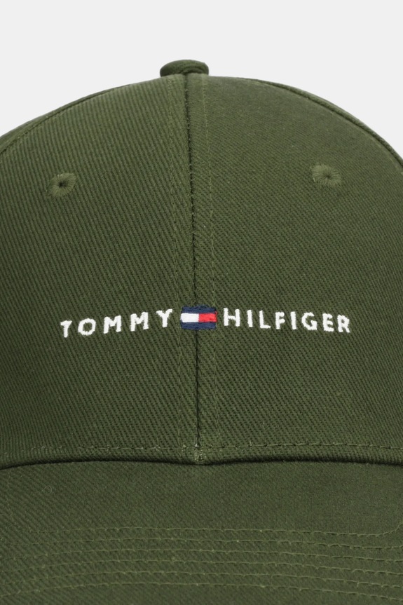 Bavlnená šiltovka Tommy Hilfiger AM0AM14045 zelená SS26