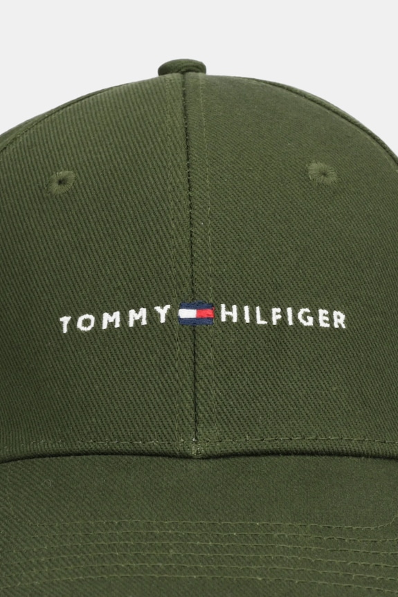 Bavlnená šiltovka Tommy Hilfiger AM0AM14045 zelená SS26
