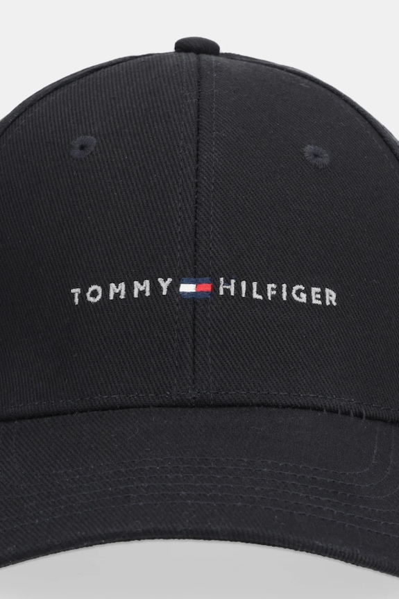 Bavlnená šiltovka Tommy Hilfiger AM0AM14045 čierna SS26