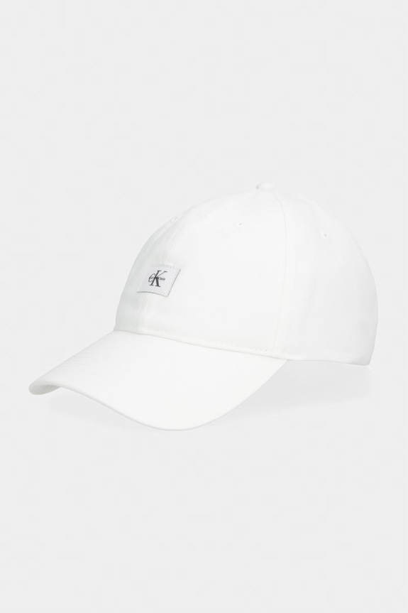 Calvin Klein czapka z daszkiem bawełniana aplikacja biały LV04D5077G