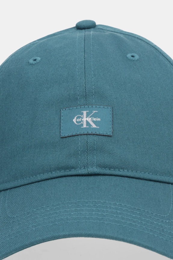 Βαμβακερό καπέλο του μπέιζμπολ Calvin Klein LV04D5077G τιρκουάζ SS26