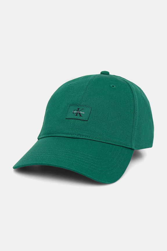 Bavlnená šiltovka Calvin Klein bavlna zelená LV04D5077G