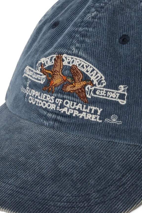 Вельветова кепка Polo Ralph Lauren темно-синій 710P04334