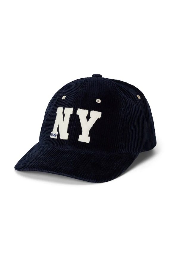 Menčestrová baseballová čiapka Polo Ralph Lauren bavlna tmavomodrá 710979197