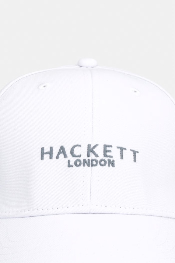 Hackett London czapka z daszkiem bawełniana HM0400074 biały SS26