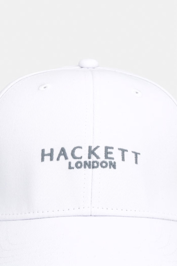 Hackett London czapka z daszkiem bawełniana HM0400074 biały SS26