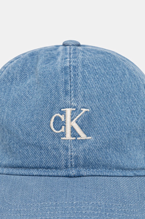 Calvin Klein czapka z daszkiem męska jeansowa LV04G5003G niebieski SS26