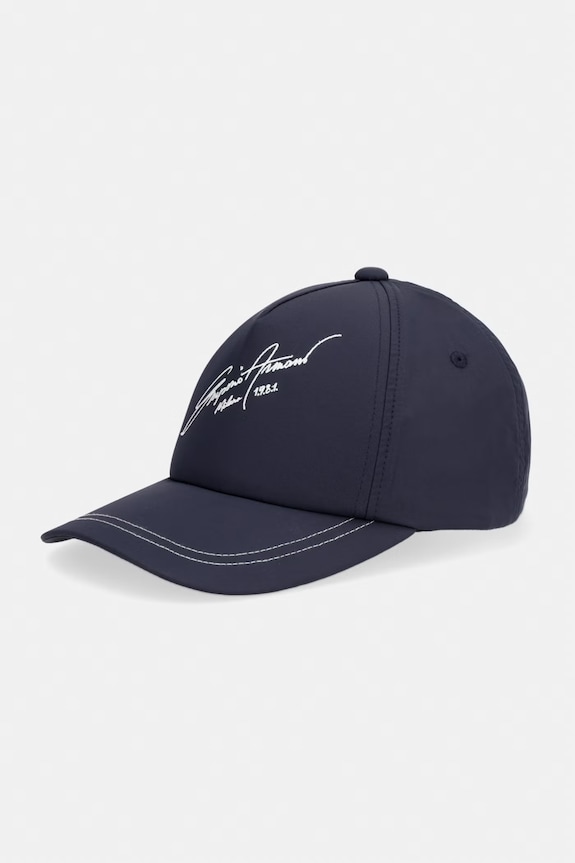 Emporio Armani berretto da baseball in misto seta altro blu navy EM004851.AF24835
