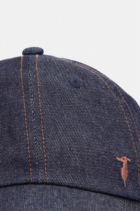 Džínsová šiltovka Trussardi E004C000010N tmavomodrá SS26