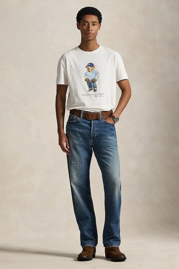 Odjeća Polo Ralph Lauren majica za muškarce od pamuka 710B14615 mornarsko plava