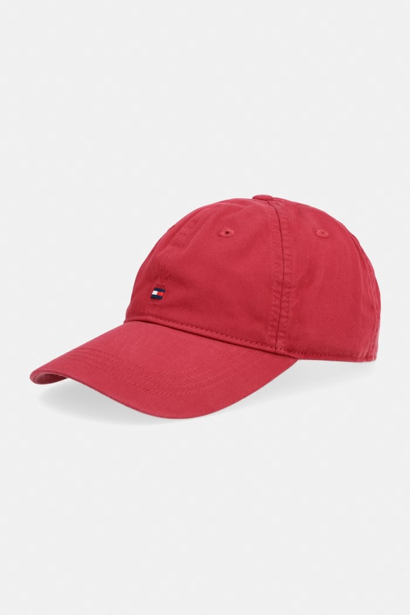 Tommy Hilfiger șapcă pentru bărbați de bumbac burgundia AM0AM14099